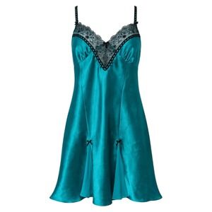 Y2K Dark Coquette Babydoll Satin Slip Dress Womens Size S Whimsigoth Romantic